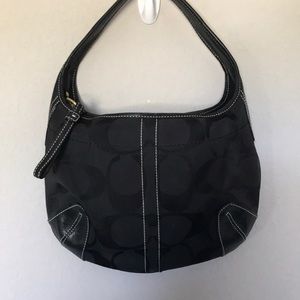 Coach small black signature fabric purse